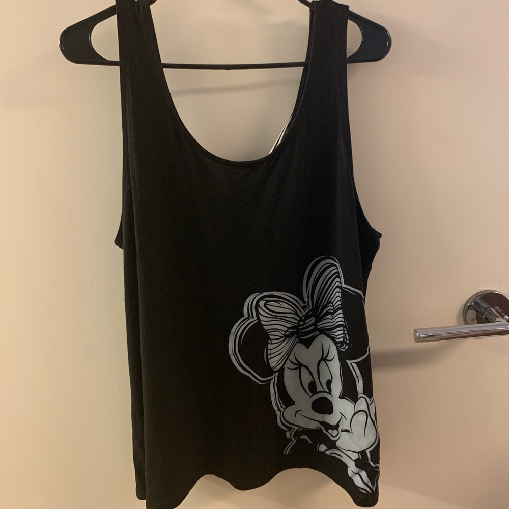 Minnie Mouse tank top with opening and bow in back